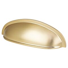 Cup Pulls & Knobs 3" (76mm) Center to Center, 4-11/16" (119mm) Overall Length Modern Brushed Gold Cup Pull