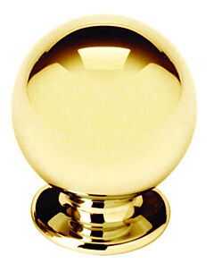 Alno Creations Round Knob 3/4" (19mm) Overall Length in Polished Brass