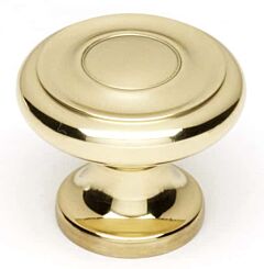 Alno Creations Knob 1" (25.4mm) Overall Length in Polished Brass