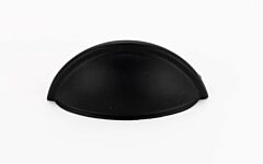 Alno Creations Cup 3" (76mm) Center to Center, Overall Length 3-3/4" Matte Black Cabinet Pull/Handle