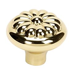 Alno Creations Bella Knob 1-1/2" (38mm) Overall Length in Unlacquered Brass