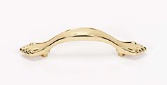 Alno Creations Bella 3" (76mm) Center to Center, Overall Length 5" Polished Brass Cabinet Pull/Handle