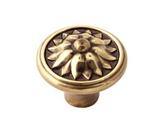 Alno Creations Fiore Knob 1-1/4" (32mm) Overall Length in Polished Antique