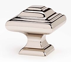 Alno Creations Geometric Knob 1-1/4" (32mm) Overall Diameter in Polished Nickel