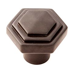 Alno Creations Chocolate Bronze Geometric 1-1/4" (32mm) Overall Length Cabinet Hardware Knob