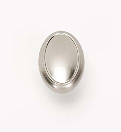 Alno Creations Classic Traditional Oval Knob 1-1/2" (38mm) Overall Length in Satin Nickel
