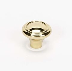 Alno Creations Classic Traditional Knob 1-1/4" (32mm) Overall Length, Unlacquered Brass