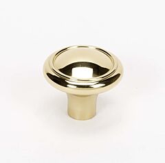 Alno Creations Classic Traditional Knob 1-1/2" (38mm) Overall Length, Unlacquered Brass