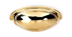 Alno Creations Classic Traditional 3" (76mm) Center to Center, Overall Length 3-3/4" Polished Brass Cup Pull/Handle