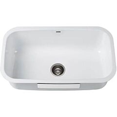 Kraus Pintura Single Bowl Enameled Steel Kitchen Sink 31 1/2-inch 16 Gauge Undermount in White