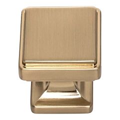 Atlas Homewares Kate Square Warm Brass Cabinet Hardware knob, 1-1/8 Diameter