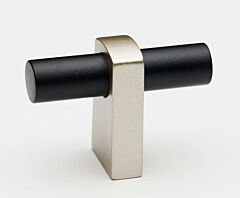 Alno Creations Vita Bella T-Bar Knob 1-3/4" (44mm) Overall Length in Matte Nickel and Matte Black