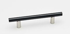Alno Creations Vita Bella Cabinet Pull/Handle 4" (102mm) Center to Center, Overall Length 5-31/32" in Matte Nickel/Matte Black