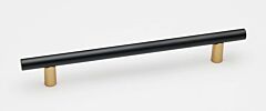 Alno Creations Vita Bella Cabinet Pull/Handle 6" (152mm) Center to Center, Overall Length 7-31/32" in Champagne/Matte Black