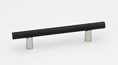 Alno Creations Vita Bella Style 3" (76mm) Center to Center, Overall Length 4-31/32" Matte Nickel/Matte Black Cabinet Pull/Handle
