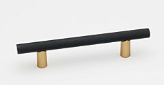 Alno Creations Vita Bella Style 4" (102mm) Center to Center, Overall Length 5-31/32" Champagne/Matte Black Cabinet Pull/Handle