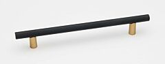 Alno Creations Vita Bella Style 6" (152mm) Center to Center, Overall Length 7-31/32" Champagne/Matte Black Cabinet Pull/Handle