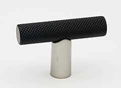 Alno Creations Vita Bella Cabinet Hardware Knob 1-3/4" (44mm) Overall Length in Matte Nickel/Matte Black