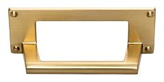 Atlas Homewares Bradbury Cup Pull 3" (76mm) Center to Center, Overall Length 4-5/16" Warm Brass Cabinet Hardware Pull/Handle