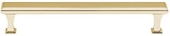 Alno Creations Manhattan 6" (152mm) Center to Center, Overall Length 6-3/4" Unlacquered Brass Cabinet Pull/Handle