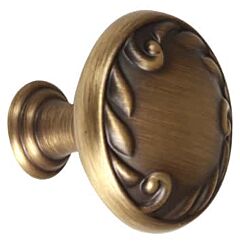 Alno Creations Ornate Knob 1-1/4" (32mm) Overall Length in Antique English Matte