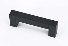 Alno Creations Block 3-1/2" (89mm) Center to Center, Overall Length 4-1/8" Matte Black Cabinet Pull/Handle
