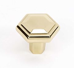 Alno Creations Nicole Knob 1-3/8" (35mm) Overall Length, Unlacquered Brass