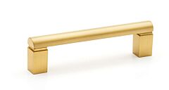Alno Creations Vogue 3-1/2" (89mm) Center to Center, Overall Length 4" Satin Brass Cabinet Pull/Handle