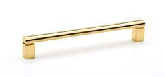 Alno Creations Vogue 6" (152mm) Center to Center, Overall Length 6-1/2" Polished Brass Cabinet Pull/Handle