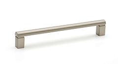 Alno Creations Vogue 6" (152mm) Center to Center, Overall Length 6-1/2" Satin Nickel Cabinet Pull/Handle