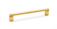 Alno Creations Vogue 8" (203mm) Center to Center, Overall Length 8-1/2" Satin Brass Cabinet Pull/Handle