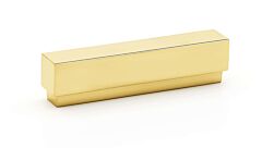 Alno Creations Simplicity 3" (76mm) Center to Center, Overall Length 3-1/2" Unlacquered Brass Cabinet Pull/Handle