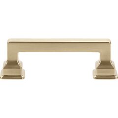 Atlas Homewares Erika Style 3" (76mm) Center to Center, Overall Length 3-7/8" (98mm) Warm Brass, Cabinet Hardware Pull/Handle