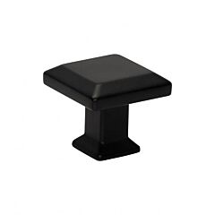 Atlas Homewares Sweetbriar Lane Style Matte Black Square Cabinet Hardware Knob,1-1/4" (32mm) Overall Length