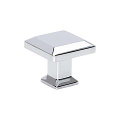Atlas Homewares Sweetbriar Lane Style Polished Chrome Square Cabinet Hardware Knob,1-1/4" (32mm) Overall Length