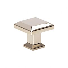 Atlas Homewares Sweetbriar Lane Style Polished Nickel Square Cabinet Hardware Knob,1-1/4" (32mm) Overall Length
