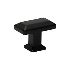 Atlas Homewares Sweetbriar Lane Style Matte Black Rectangle Cabinet Hardware Knob,1-3/8" (35mm) Overall Length