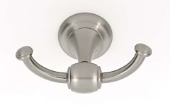 Alno Royale Double Robe Hook 2-3/16" (56mm) Overall Height in Satin Nickel Finish