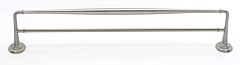 Alno Charlie's Bath Double Towel Bar 24" (610mm) Hole Centers, 26" (660.5mm) Overall Length in Satin Nckel Finish