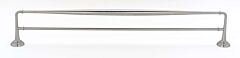 Alno Charlie's Bath Double Towel Bar 30" (762mm) Hole Centers, 32" (813mm) Overall Length in Satin Nckel Finish