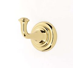 Alno Charlie's Bath Single Robe Hook 2-3/16" (56mm) Overall Height in Polished Brass Finish
