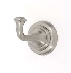Alno Charlie's Bath Single Robe Hook 2-3/16" (56mm) Overall Height in Satin Nckel Finish