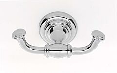 Alno Charlie's Bath Double Robe Hook 2" (51mm) Overall Height in Polished Chrome Finish