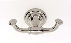 Alno Charlie's Bath Double Robe Hook 2" (51mm) Overall Height in Polished Nickel Finish