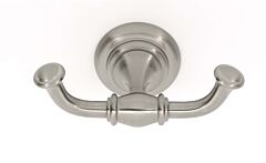 Alno Charlie's Bath Double Robe Hook 2" (51mm) Overall Height in Satin Nckel Finish