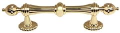 Alno Ornate 4" (102mm) Hole Centers 7" (178mm) Length Bar Cabinet Pull in Unlacquered Brass Finish