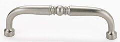 Alno Traditional Collection 4" (102mm) Hole Centers Handle Cabinet Pull 4-1/4" (108mm) Length in Satin Nickel Finish