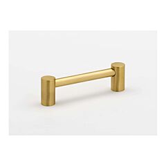 Alno Contemporary Collection 3-1/2" (89mm) Hole Centers Handle Cabinet Pull 4-1/8" (104.5mm) Length in Satin Brass Finish
