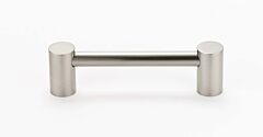 Alno Contemporary Collection 3-1/2" (89mm) Hole Centers Handle Cabinet Pull 4-1/8" (104.5mm) Length in Satin Nickel Finish
