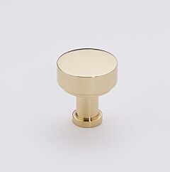 Alno Moderne Collection 3/4" (19mm) Diameter Round Flat Cabinet Knob in Unlacquered Brass Finish